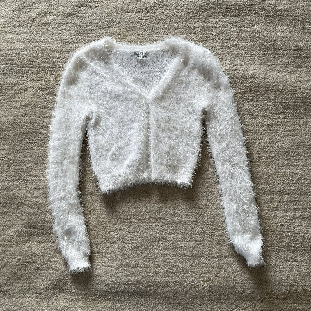 FITZ + EDDI Womens Cropped Sweater White Ivory Size S
